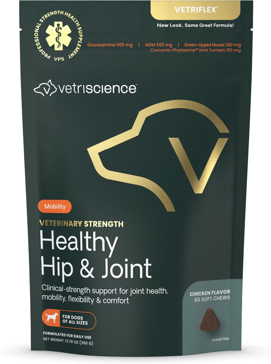 Veterinary Strength Hip and Joint Soft Chews for Dogs 60 Count Bag