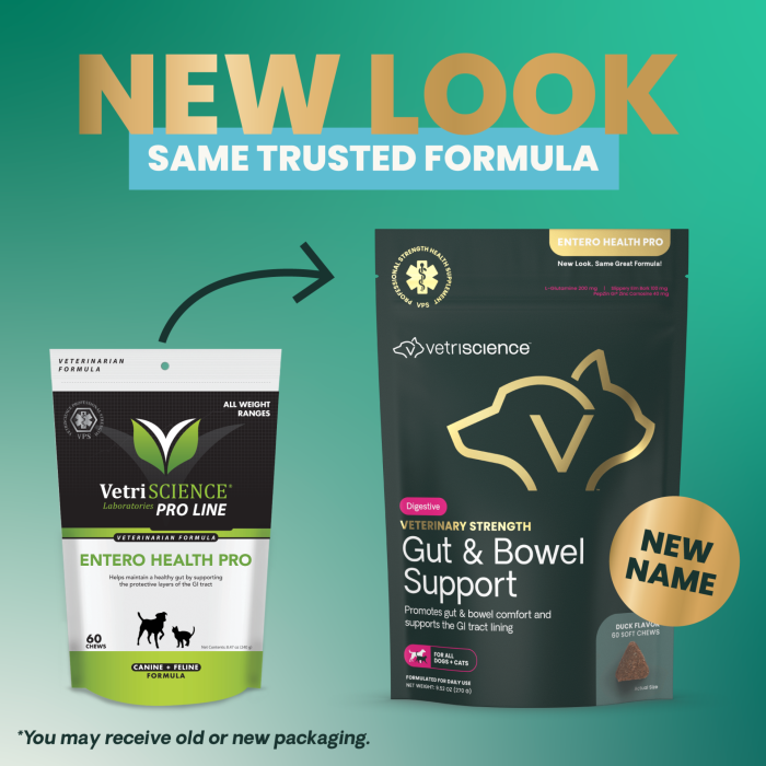 Veterinary Strength Gut & Bowel Support Chews for Cats & Dogs, 60ct Bag