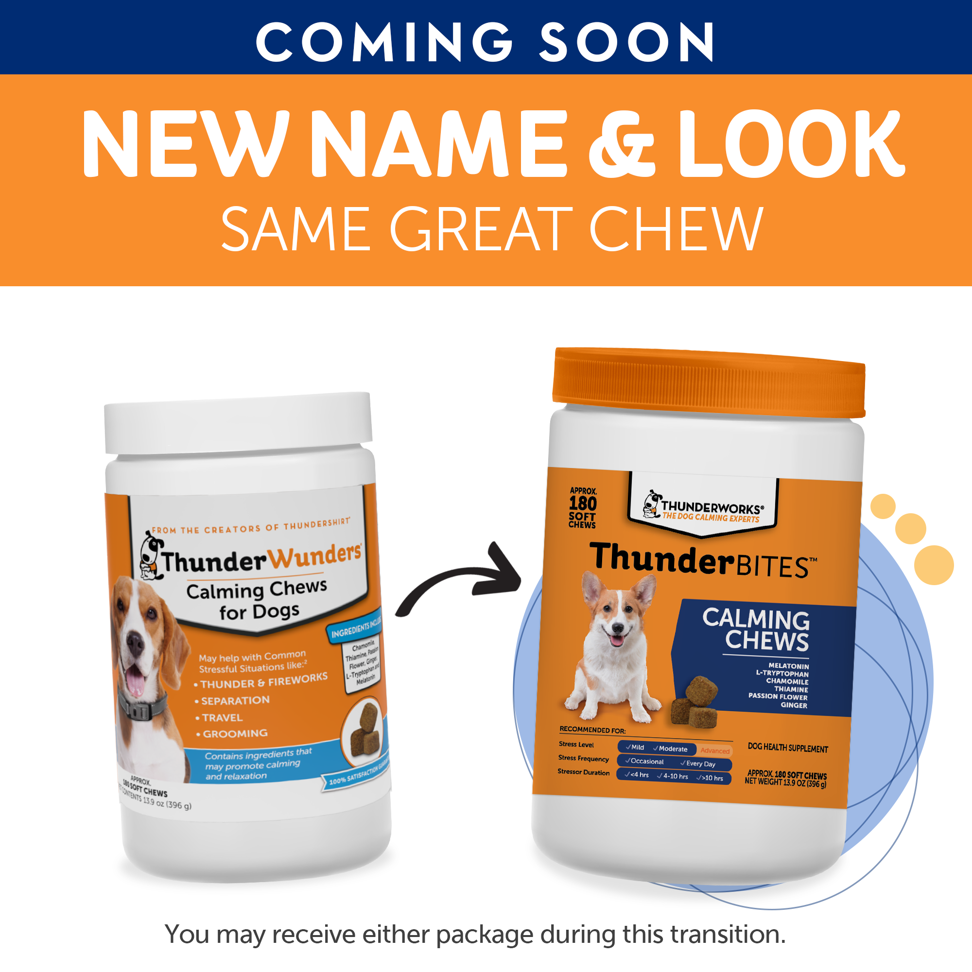 ThunderBites (ThunderWunders) Calming Soft Chews for Dogs, 60ct