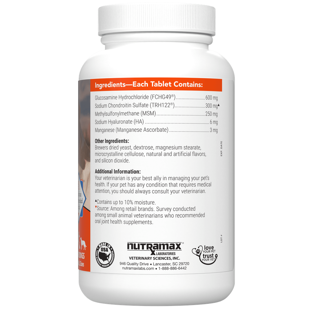 Nutramax Cosequin DS Maximum Strength for Dogs with MSM & HA, 60ct Chewable Tablets