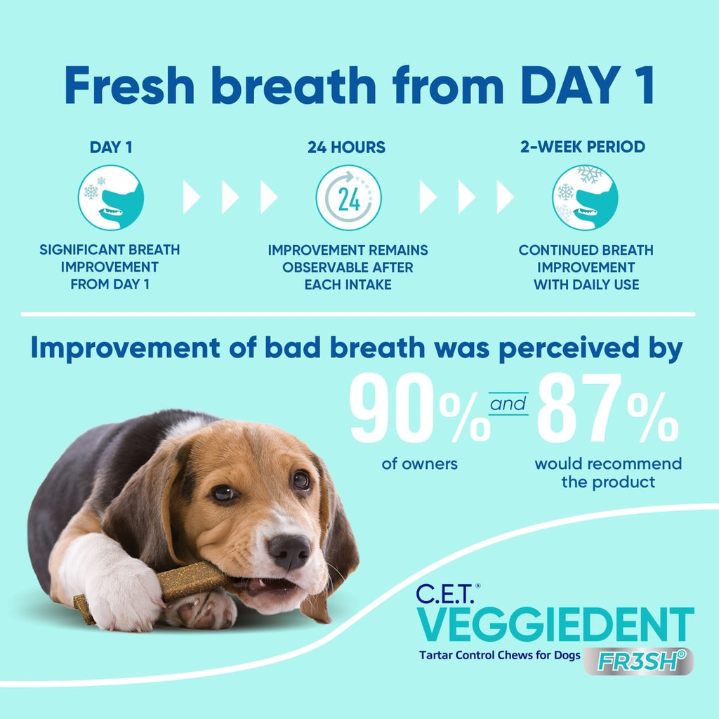 C.E.T.® Veggiedent® Fr3Sh® Tartar Control Chews For Dogs, 30ct