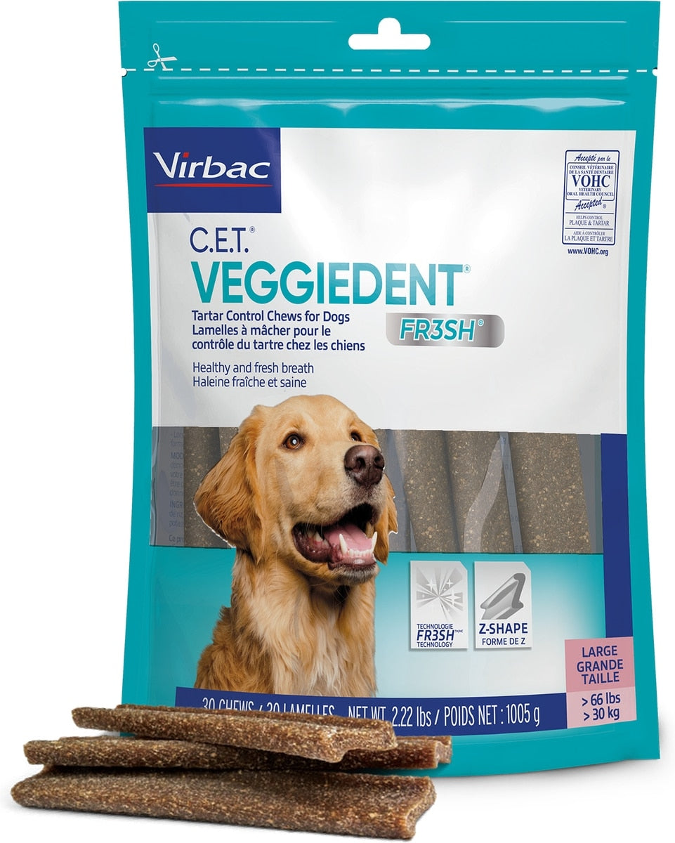 C.E.T.® Veggiedent® Fr3Sh® Tartar Control Chews For Dogs, 30ct